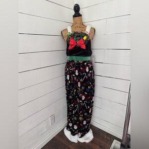 Festive Holiday Jumper with Santa Print and Working Lights